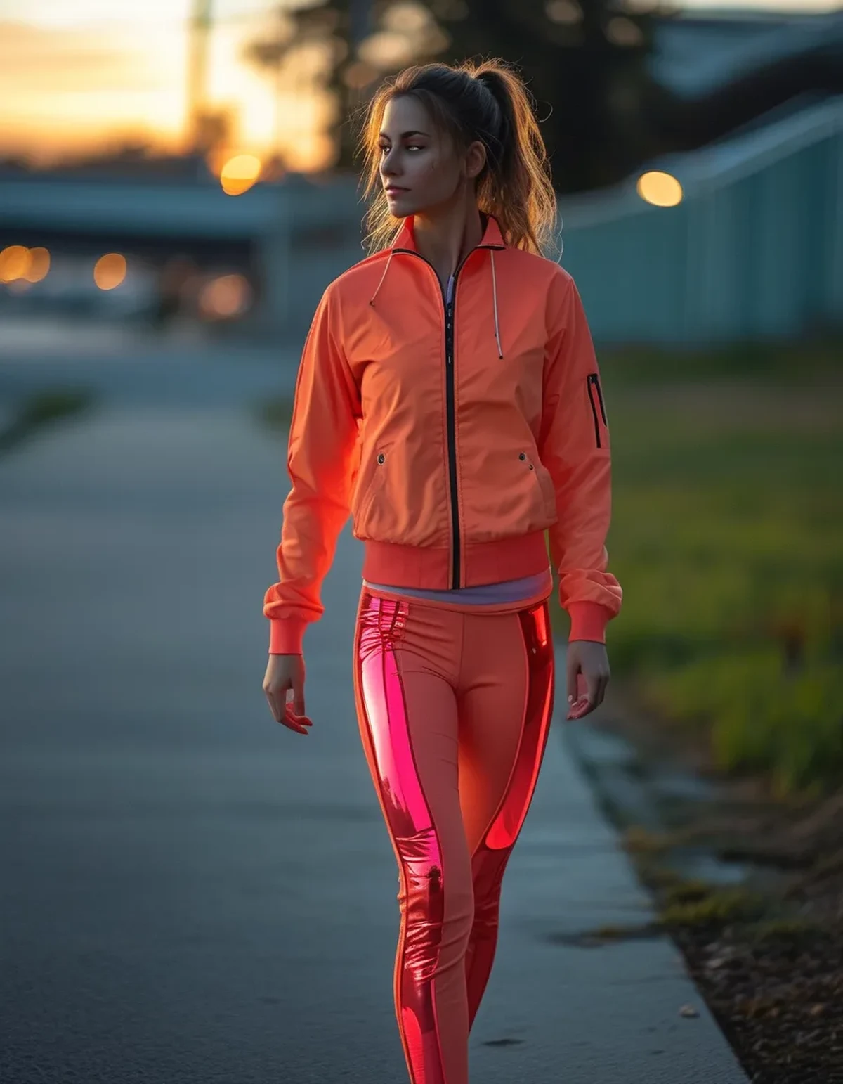 Colorblocking That Also Keeps You Visible on Dark Mornings