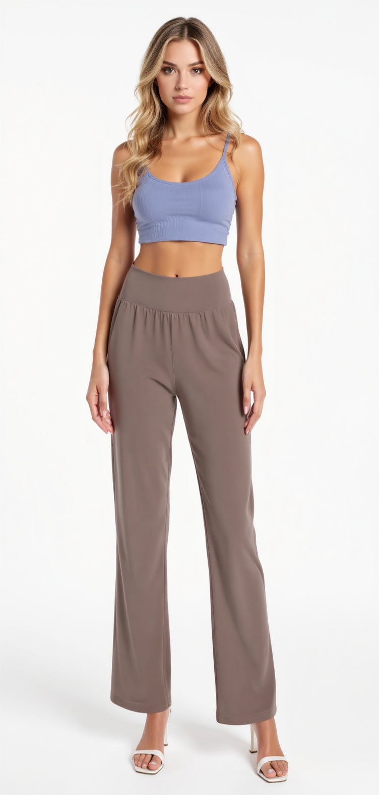 Wide-Leg Yoga Pants in Dusty Rose — The Colorblock Club style look