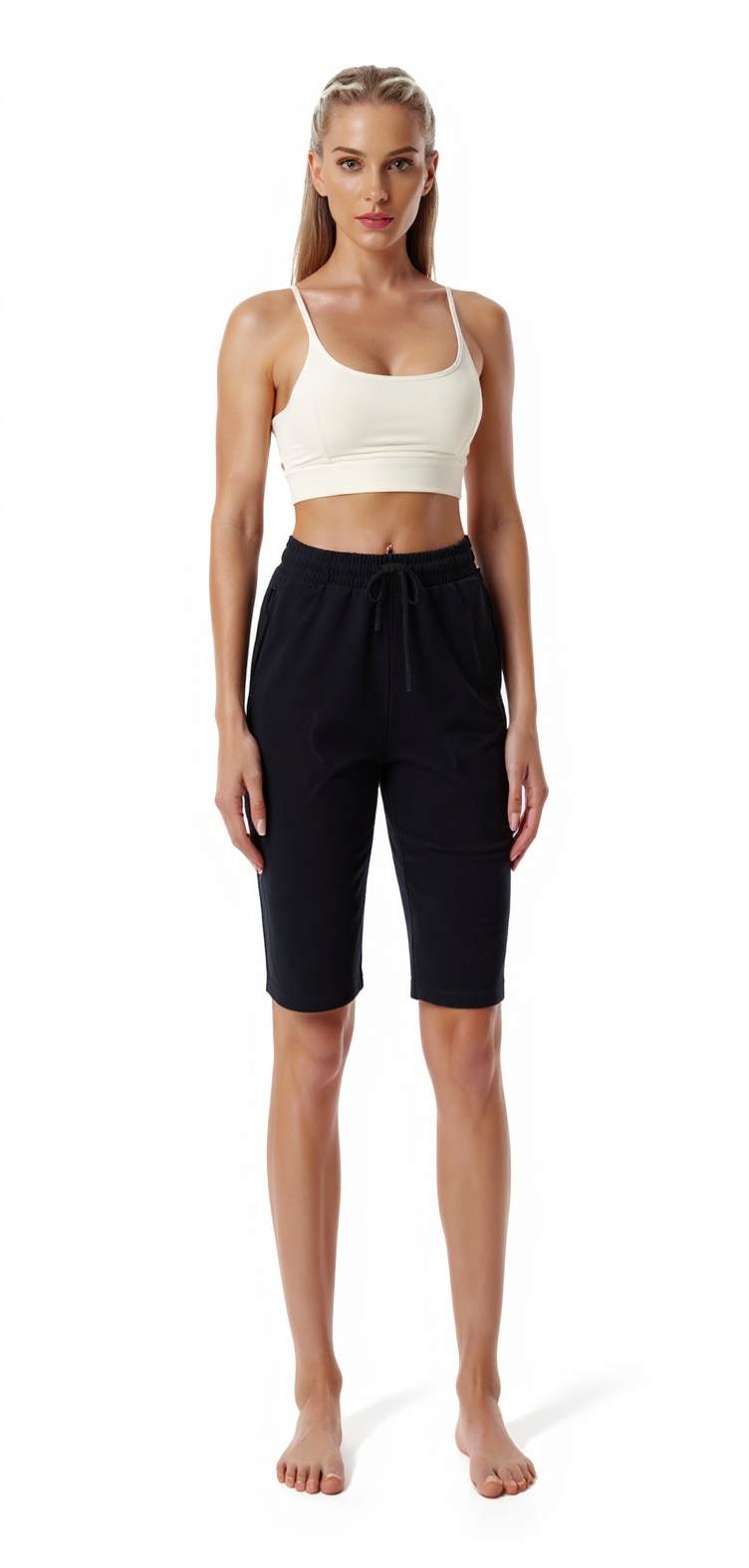 Yoga Shorts in Black — The Colorblock Club style look